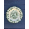 Green Rose Vintage 6 Adet Desenli Porselen Servis Sunum Tabağı 6lı - Yeşil