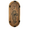 Dekoratif Çarklı Vintage Oval Duvar Saati Kahverengi 80x34x8 cm