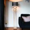 Dekoratif Metal Gold Top Detaylı Siyah Başlıklı Lambader