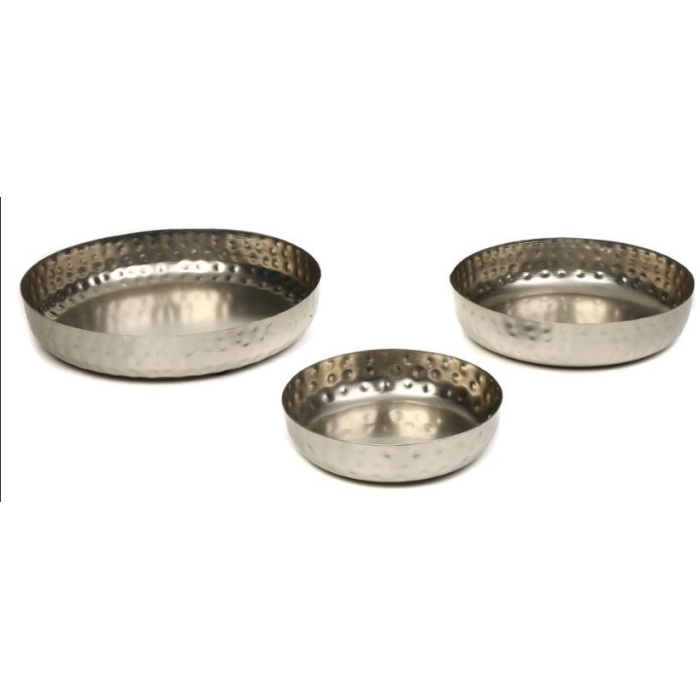 Servis Tepsisi Gümüş 3 lü 19,5*5 CM 25*5,5 CM 30*