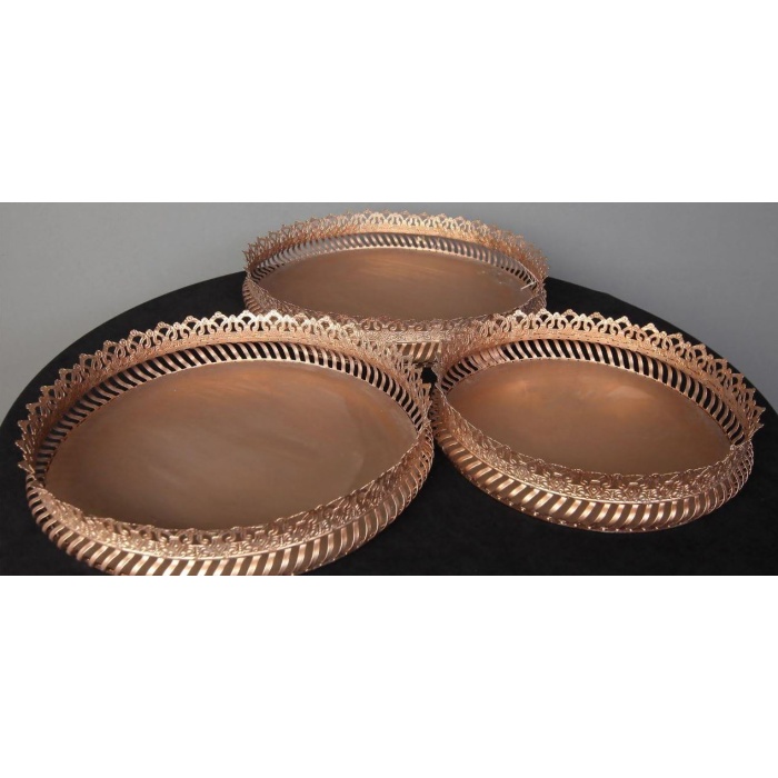 Tepsi Gold 3lü 37*37*6CM32*32*6CM27.5*27.5*6CM