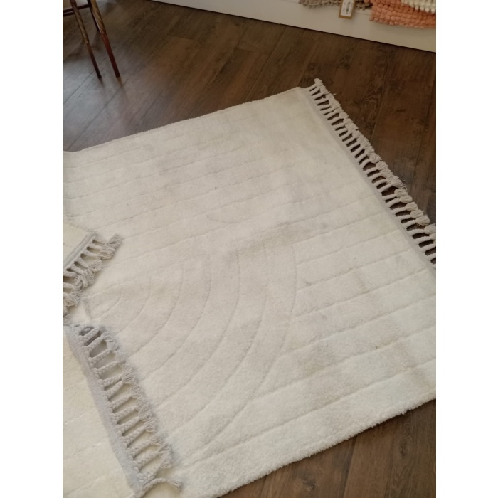 Halı Saçaklı Krem 110x180