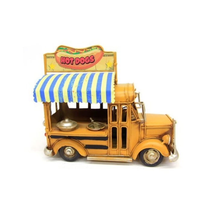 Dekoratif Metal Vintage Sandviç Araba Biblo