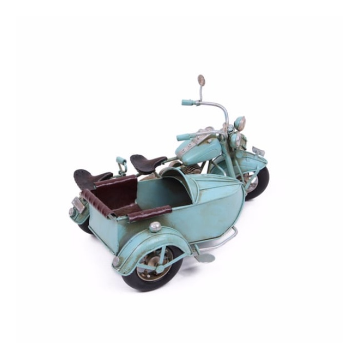 Dekoratif Metal Motosikletli Sepetli