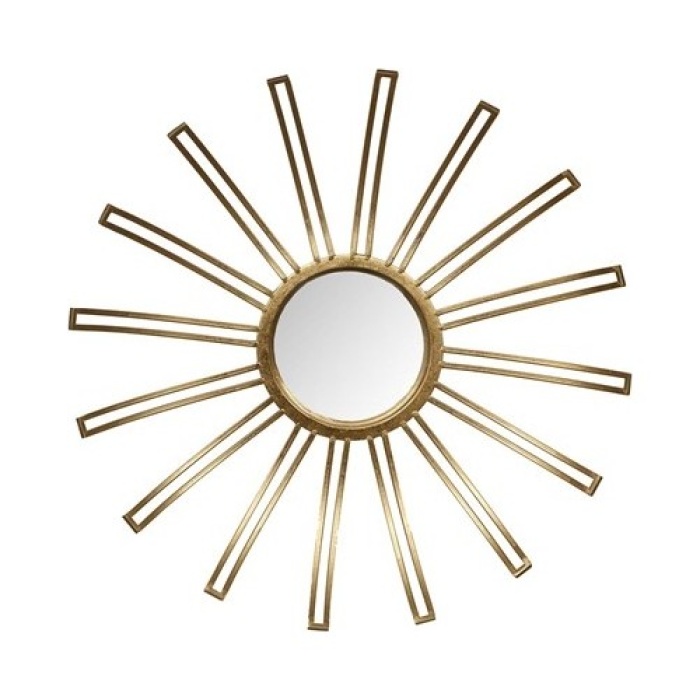 Gold Detaylı Metal Dekoratif Duvar Aynası