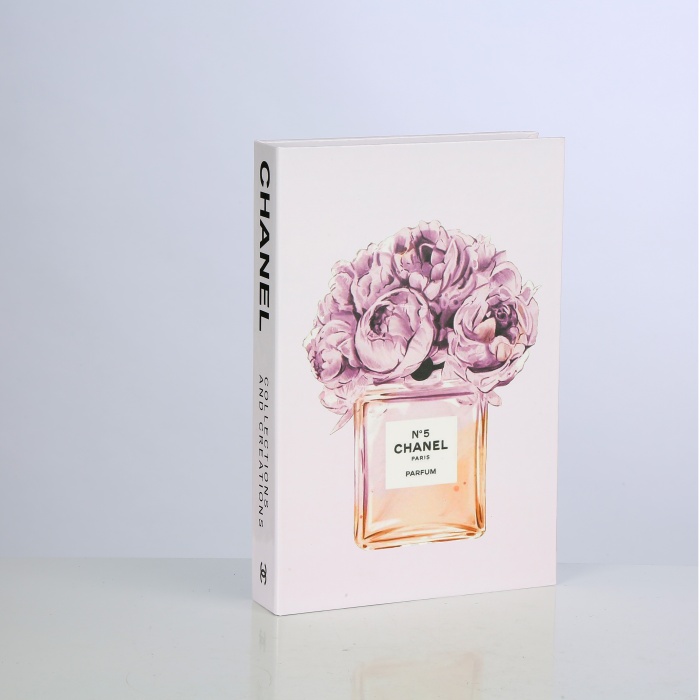 Chanel Dekor Kitap Kutu - Pembe Şakayık