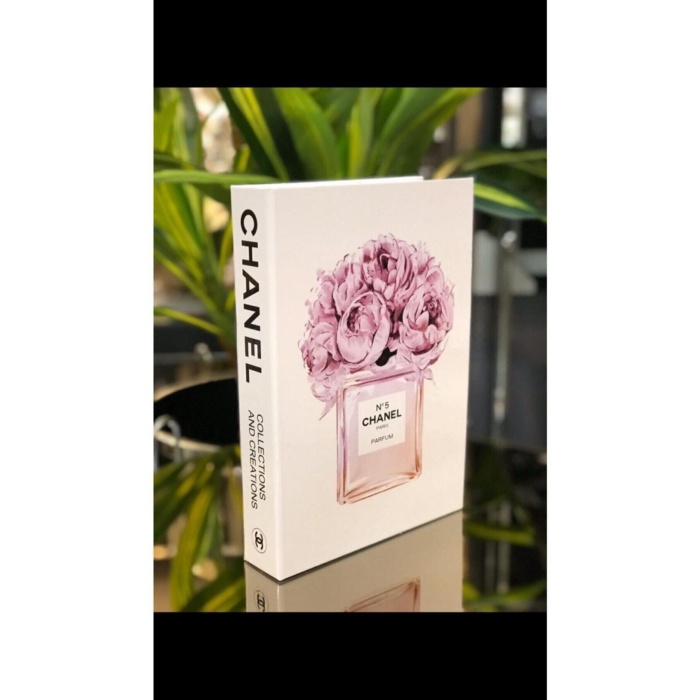 Chanel Dekor Kitap Kutu - Pembe Şakayık