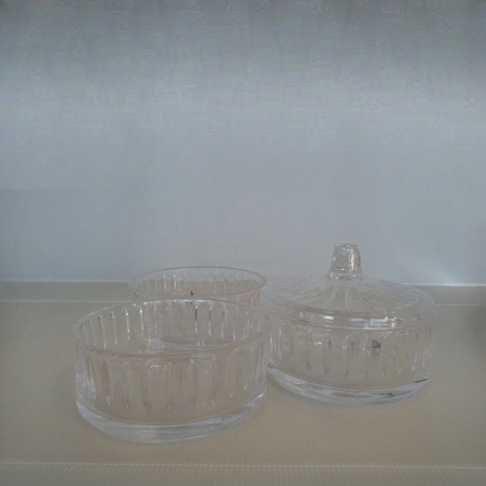 Çok Amaçlı Cam Kapaklı 3 Katlı Sunumluk 22x14 cm