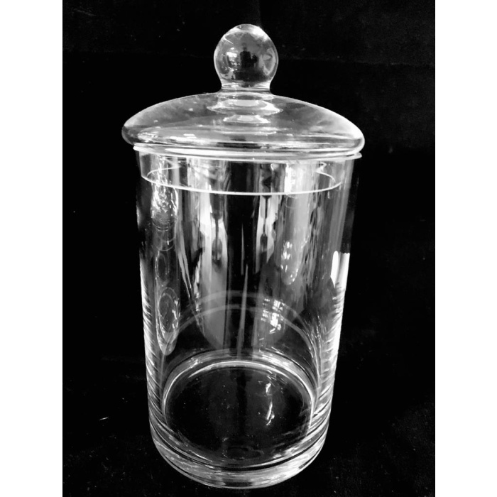 Cam Kapaklı Silindir Sunumluk 12x25,5 cm