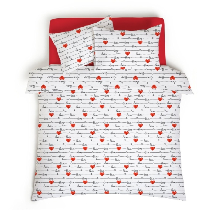 Love Yazı Desenli Nevresim Takımı