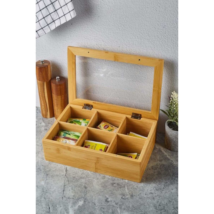 Orso Bambu 6 Bölmeli Çay Kutusu
