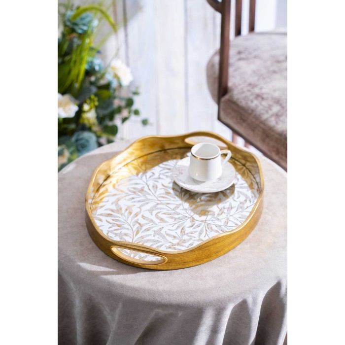 Myra 2li Gold Cam Tepsi