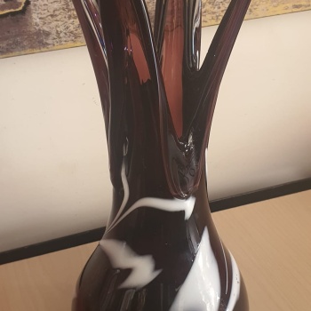 Dekoratif Ebru Desenli Vazo 38 cm