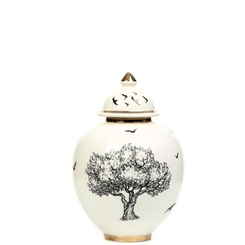 Dekoratif Ağaç Desenli Küp 21 cm