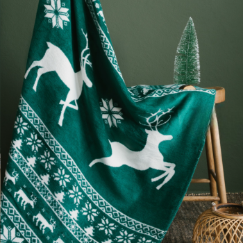 Battaniye Pamuklu Yılbaşı Temalı Deer Tek Kişilik 150x200 Cm