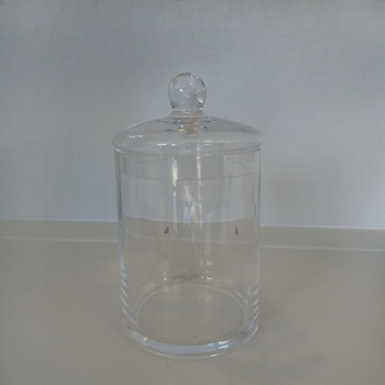 Cam Kapaklı Silindir Sunumluk 12x20,5 cm