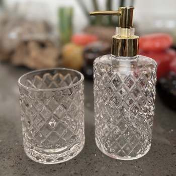 2li Kesme Cam  Banyo Seti 400 ml