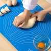 40*50 cm Silikon Ölçekli Kullanımı Kolay Hamur Açma Matı Ekmek Mantı Makarna Hamuru Yoğurma Matı 