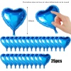 Metalize Parlak Mavi Kalp Şekilli Uçan Balon Folyo 18 inç 45 cm 25 Adet 