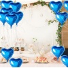 Metalize Parlak Mavi Kalp Şekilli Uçan Balon Folyo 18 inç 45 cm 25 Adet 