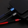 Işıklı Anahtarlık Model 3 in 1 USB Çıkışlı MİKRO,TYPE-C ve İphone Uyumlu Şarj Kablosu 