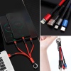 Işıklı Anahtarlık Model 3 in 1 USB Çıkışlı MİKRO,TYPE-C ve İphone Uyumlu Şarj Kablosu 