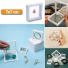 7x7 cm Standlı 3D Takı Ziynet Hatıra Koleksiyon Saklama Kutusu Şeffaf Film Çerçevesi 