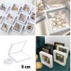 9x9 cm Standlı 3D Takı Ziynet Hatıra Koleksiyon Saklama Kutusu Şeffaf Film Çerçevesi 