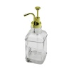 KARE CAM ŞİŞE - ŞEFFAF SIVI SABUNLUK 500ML POMPA - MUSLUK AYRIK MODEL BAŞLI (4549)