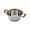 24CM PLASTİK KULPLU ÇELİK SEPET METAL SÜZGEÇ (4549)