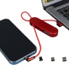 KIRMIZI 3İN1 (TYPE C- LİGHTNİNG- MİCRO USB) MANYETİK UÇ TAŞINABİLİR ŞARJ KABLOSU (4549)