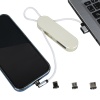 BEYAZ 3İN1 (TYPE C- LİGHTNİNG- MİCRO USB) MANYETİK UÇ TAŞINABİLİR ŞARJ KABLOSU (4549)