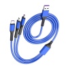 3IN1 MAVİ 1.2 METRE (MICRO USB - LIGHTNING - TYPE C) TELEFON ŞARJ KABLOSU (4549)