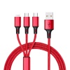3IN1 KIRMIZI 1.2 METRE (MICRO USB - LIGHTNING - TYPE C) TELEFON ŞARJ KABLOSU (4549)