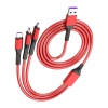 3IN1 KIRMIZI 1.2 METRE (MICRO USB - LIGHTNING - TYPE C) TELEFON ŞARJ KABLOSU (4549)