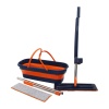 KENDİNDEN SIKMALI KATLANIR- TEKERLİ KOVALI MOP SETİ YEDEK BEZLİ360° BAŞLIK=11.5X41CM- SAP:130CM (4549)