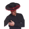 Kırmızı Ponponlu Siyah Renk Yetişkin İspanyol Şapkası (4549)
