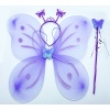 Lila Renk Kelebek Kanadı Tacı ve Sopası 50x37 cm (4549)