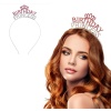 Kristal Taşlı Pembe Birthday Princess Yazılı Parti Tacı 19x11 cm (4549)