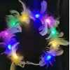 Led Işıklı Rengarenk Yanan 3 Fonksiyonlu Otrişli Parti Tacı Renkli 12x12 cm (4549)