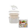 KREM 5PCS MUTFAK SETİ PLS.KARIŞTIRMA KAP=4LT - SÜZGEÇ=3.5LT - KESİM PANO - SIKACAK=0.25LT (4549)