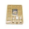DİKDÖRTGEN  6+1 BÖLMELİ   MDF  KAHVALTI PEYNİR SUNUM PANOSU 3 BIÇAK=AHŞAP SAP 30X39.5CM (4549)