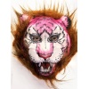 Kahverengi Saçlı Pembe Yüz Kurt Maske Kaplan Maske Mega Peluş 26 No (4549)