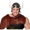 Mega Boynuzlu Viking Ivar Kaskı Eskitilmiş Desen Gümüş Renk (4549)