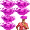 Tropikal Parti Pembe Fuşya Hasır Hawaii Şapkası 13x36 cm (4549)