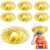 Tropikal Parti Sarı Hasır Hawaii Şapkası 13x36 cm (4549)