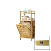 2 RAFLI - AHŞAP BAMBU KİRLİ ÇAMAŞIR ÇEK AÇ SEPETİ SPT=40X30X53CM RAF=31CM+53+11=Y=95CM (4549)