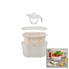 KREM 5PCS MUTFAK SETİ PLS.KARIŞTIRMA KAP=4LT - SÜZGEÇ=3.5LT - KESİM PANO - SIKACAK=0.25LT (4549)
