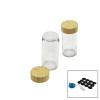 12 PCS TAKIM YUVARLAK CAM BAHARATLIK - TUZLUK BAMBU KAPAKLI (4549)