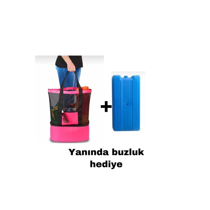 Termos Çanta - Piknik Çantası Plaj Çantası MEGA Boy / Buz Aküsü Hediyeli 